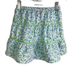 Lilly Pulitzer Skirt Girls Sz‎ 7 Multi-Color Floral monkey pattern Elastic Waist